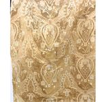 Jaclyn Smith  gold jacquard knee length 10 shiny office party work holiday vtg Photo 3