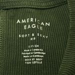 American Eagle AE Soft & Sexy Boxy T-Shirt Green Ribbed Top Women’s Size S Relax Fit whimsigoth Photo 2