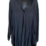 CP Shades Teton Tunic Top Cotton Silk Blend Black Photo 0