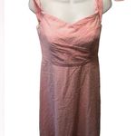 J.Crew Black Label Striped Seersucker Tied Shoulder Fit N Flare Dress Sz 4 Pink Photo 2