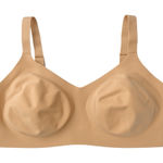 Knix Nude Padded V Neck Evolution Bra Wireless Seamless Stretch Size 7 Plus NWT Tan Photo 0