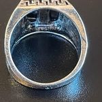 Trendy black resin S925 silver ring size 9.5 Photo 3