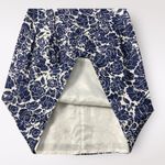 Carmen Marc Valvo  Blue Floral Beaded Boatneck Linen  Mini Dress‎ Size 8 Guest Photo 3