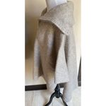 Loft  Womens Sweater XS/S Beige Wool 1/4 Zip Poncho Minimalist Classic Chic Girly Photo 2