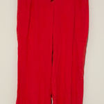 Monteau  Los Angeles linen cutout Wide-Leg Pants Vibrant Red size large Photo 0