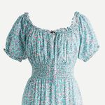 J.Crew NWT Puff-sleeve Midi in Ivory Larkspur Pink Smocked Tiered Dress 6 Photo 2