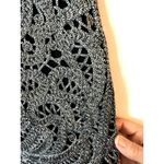 Maje Crochet Mini Skirt Womens 36 Metallic Silver Slim Fit Back Zip Breathable Photo 5