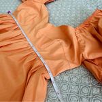 &merci NEW! &Merci Puff Sleeve Babydoll Mini Dress in Papaya Orange Size M Photo 7