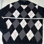 Brandy Melville  Argyle Sweater Black Gray Red Academia Preppy One Size (Small) Photo 8