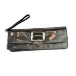 Anne Klein  Women's Black Patent Leather Wristlet Clutch Bag Y2K 2000s Photo 0