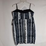 Jump Apparel Women's Large Strapless Bodycon Stretch Mini Dress Gray Print Zip Photo 4