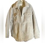 American Eagle |cream teddy bear jacket Sz M Photo 4