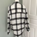 Dazy Black Red White Flannel Shirt Soft Long Size Medium oversized Photo 2