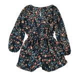 Abercrombie & Fitch  Floral Romper Long Sleeve High Low Hem Black Size M Photo 7