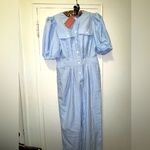 NWT Mable Blue Gingham Jumpsuit with Cinched Waist Small fits US 6/8 Photo 1