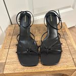 Reformation Gen Heeled Sandal in Black Snake Suede Size US 9.5 Photo 2