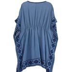 Tommy Bahama Blue Embroidered Caftan Tunic Dress Cover-Up Size M/L Photo 3