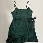 Wild Fable  green satin wrap dress Photo 2