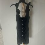 Blue Blush Black Ruched Button-Front Dress – Size Small Photo 1