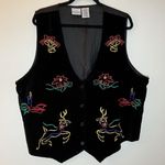 Bobbie Brooks Plus Vintage Velvet Black Ugly Christmas Vest Size 18W/20W‎ Photo 0