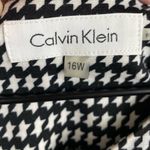 Calvin Klein Black White Houndstooth Mesh Sheath Dress Women's Plus Size 16W Photo 4