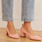 Everlane Everyday Block Heel Shoe In Light Bubblegum Pink Suede Block Heel US 9 Photo 0