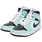 Nike Womens Air Jordan 1 Mid Light Dew/Teal Mint/Noir 12 NEW Unisex BQ6472-300 Photo 0