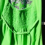 Green Cotton Embroidered Boho Halter Mini Dress Size M Size M Photo 6