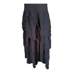 ZARA black sleeveless boho ribbed tank top ruffle tiered maxi dress size XS Photo 14