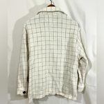 ZARA Women’s Tweed Plaid Check Shacket Jacket Medium Cream Black Button Front Photo 2