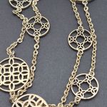 Dana Buchman Long Statement Gold Tone Open Work Station Necklace 38" Photo 8