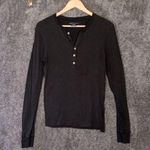 Ralph Lauren Sport Black Long Sleeve Henley Cotton Womens Large Photo 0