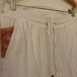 Love Tree  Women’s White Linen Drawstring Elastic Waist Pants Photo 1