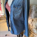 Gap Vtg Y2K  classic denim light blue pearl snap western button down shirt L Photo 1