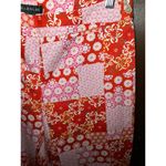 Harolds Size 6 Pants Pink Orange Patchwork Cotton Straight Leg Ankle Photo 11