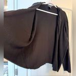 Denim & Co  Women Black Ribbed Knitted Long Sleeve Zipper Hooded Sweater Jacket Photo 3