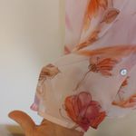 Dress Barn Size Medium M Sheer Floral Flower Pink Blouse Button Up Dressy Photo 6
