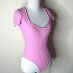 ZARA  Pink Ribbed Short Sleeve Bodysuit Photo 2