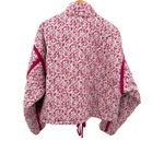 BLANKNYC Floral Quilted Bomber Jacket Pink White Burgundy Women's XL Drawstring Photo 3