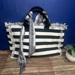 CLR by Claudette Sally Striped Tote Bag *Used (Black & White) Black Photo 0