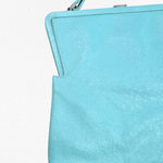 1950s Vintage Robin’s Egg Blue Leather Clutch Purse Mid Photo 12