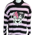 Forever 21 Womens x Hello Kitty Kuromi & My Melody Striped Pullover Sweater L Photo 0