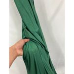 La Femme  Emerald Green Satin Lace Up Back Maxi Gown Size 8 Photo 7
