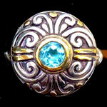 Artisan Sterling Silver 22K Blue Topaz Ring Sz 6•3/4 NWT Photo 0