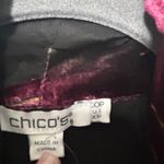 Chico's NEW Chico’s Travelers Collection Velvet Burnout Kimono Black Wine Size XS 0 Photo 6