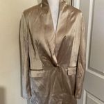 Madewell  Satin Oversized Blazer Matchstick Beige Mid Length 2 Photo 2