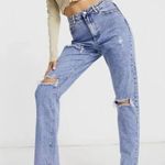 Missguided Light Wash Blue Denim Distressed Straight Jeans Women's Size 6 Petite Photo 8