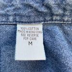 Vintage Sunbelt Denim Shirt Medium Wash Chambray Denim Short Sleeve Gold Stud Blue Photo 9
