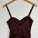 ZARA NWT  Brown Ruched Ruffle Mini Dress Sz XS Photo 9