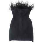 Sam Edelman Black Feather Top Strapless Mini Dress Women's Size 6 Photo 1